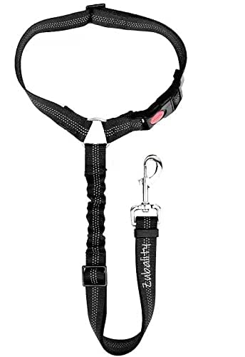 Dog Seat Belts For Cars - Dog Car Harness Adjustable - Headrest Dog Car Seat Belt Restraint Puppy - Elastic Pet Dog SeatBelt harness - Strong Leads Harness for Dogs Cats and Pets (MAIN) (BLACK) BLACK - PawsPlanet Australia