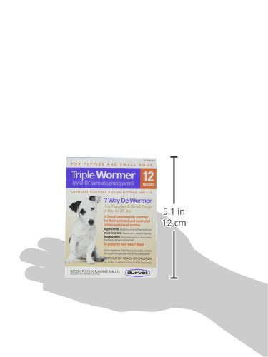 DURVET 12-Pack Triple Wormer Tablets for Puppies and Small Dogs - PawsPlanet Australia