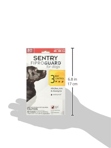 SENTRY PET CARE Fiproguard for Dogs, Flea and Tick Prevention for Dogs (45-88 Pounds), Includes 3 Month Supply of Topical Flea Treatments - PawsPlanet Australia