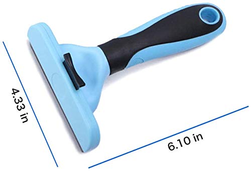 [Australia] - HORHOEUP Pet Deshedding Brush, Professional Grooming Tool, Effectively Reduces Shedding by Up to 95% for Short Hair and Long Hair Dogs Cats, 4.3 inch Length Comb - Blue 