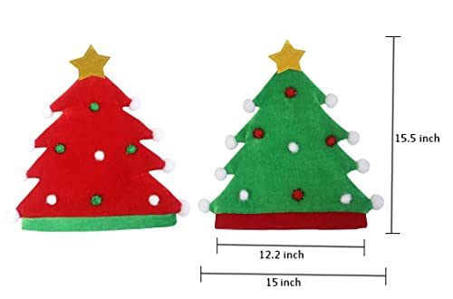 Christmas Novelty Tree Hats. 2-Pack Christmas Funny Tree Hat Christmas Decoration. (Red & Green) - PawsPlanet Australia