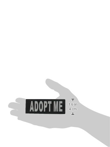 [Australia] - Dogline Adopt Me Vest Patches – Removable Adopt Me Patch 2-Pack with Reflective Printed Letters for Support Therapy Dog Vest Harness Collar or Leash Small/Medium (1.5" x 4") 