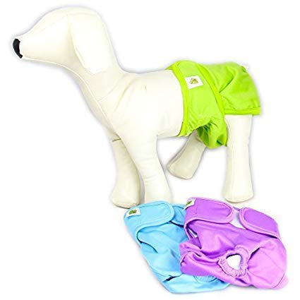 Reusable Dog Nappies - Sanitary Pet Diapers, Highly Absorbent, Machine Washable & Eco-Friendly, 3-Pack, Solid, Medium - PawsPlanet Australia