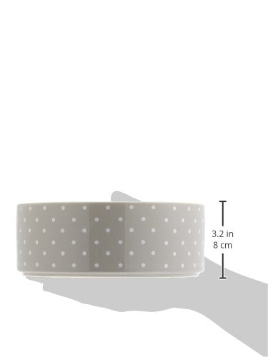 Petface Grey Spots Ceramic Bowl, 20 cm Grey/White 20cm - PawsPlanet Australia