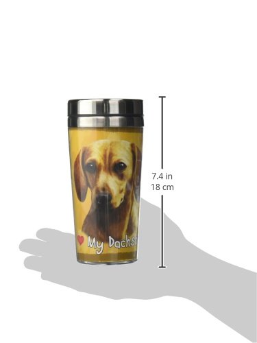 [Australia] - E&S Pets Stainless Steel Dachshund Red Tumbler, 16 oz 