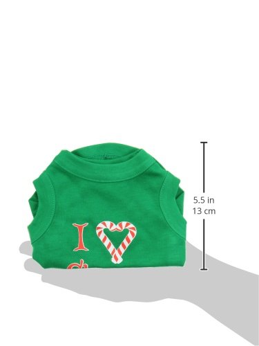[Australia] - Mirage Pet Products 10-Inch I Heart Christmas Screen Print Shirts for Pets, Small, Emerald Green 