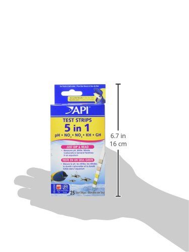 [Australia] - API Test Strips, for Variety of Water Parameters, Monitor Aquarium Water Quality and Help Prevent Invisible Water Problems That can be Harmful to Fish, Use Weekly and When Problems Appear 25-Count Aquarium Water Testing 