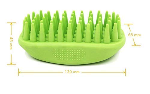 EGI Pet Silicone Shampoo Brush for Long & Short Hair, Anti-Skid Rubber Dog Cat Pet Mouse Grooming Shower Bath Brush Massage Comb Medium Large Pets Dogs Cats green - PawsPlanet Australia