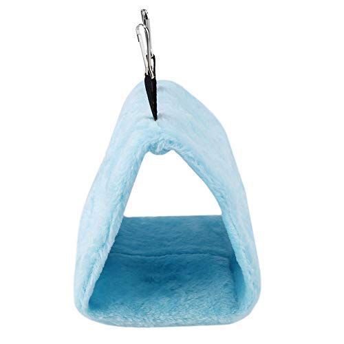 Peony Parrot Hammock Bird Nest Warm Soft Plush Hammock Hanging Cage Tent for Birds Parrot Winter Warm Bed Pet Toy Pouch Cotton Bed (S-Blue) S Blue - PawsPlanet Australia