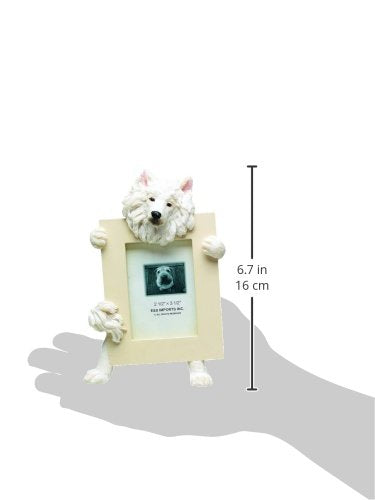 [Australia] - Samoyed Picture Frame Holds Your Favorite 2.5 by 3.5 Inch Photo, Hand Painted Realistic Looking Samoyed Stands 6 Inches Tall Holding Beautifully Crafted Frame, Unique and Special Samoyed Gifts for Samoyed Owners 