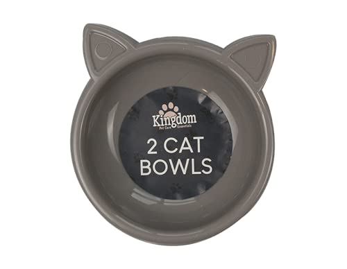 Cat Bowls - 2 Pack Pink and Grey - PawsPlanet Australia