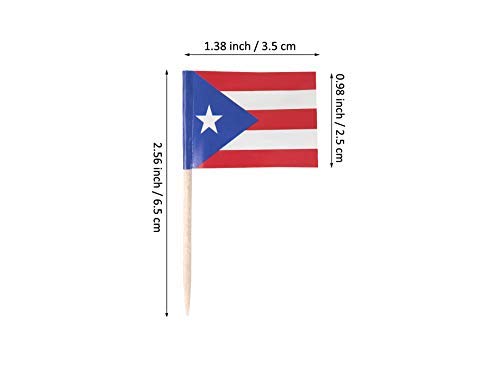 JAVD CYPS 100 Pcs Puerto Rico Flag Puerto Rican Toothpick Flags, Small Mini Stick Cupcake Toppers Puerto Rican Flags,Country Picks Party Decoration Celebration Cocktail Food Bar Cake Flags - PawsPlanet Australia