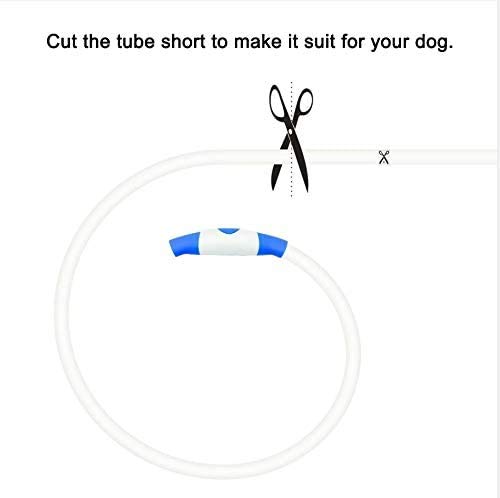 CCWW LED light collar for dogs USB rechargeable LED dog collar piece dog collar luminous rechargeable and adjustable in length with three lighting modes for dogs and cats green - PawsPlanet Australia