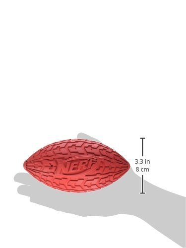 [Australia] - Nerf Dog Tire Football Dog Toy with Interactive Squeaker, Lightweight, Durable and Water Resistant, for Medium/Large Breeds Red Large - 6 inch 