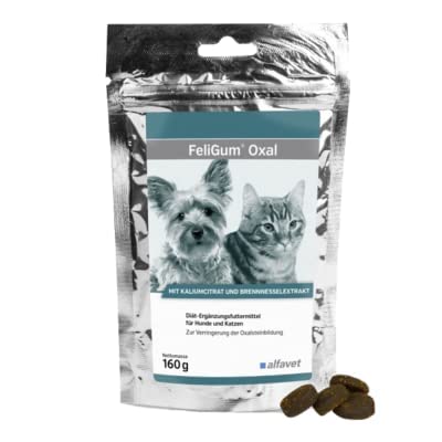 Alfavet FeliGum Oxal | Double pack | 2 x 160g | Diet supplementary food for cats and small dogs | May help reduce oxalate stone formation - PawsPlanet Australia