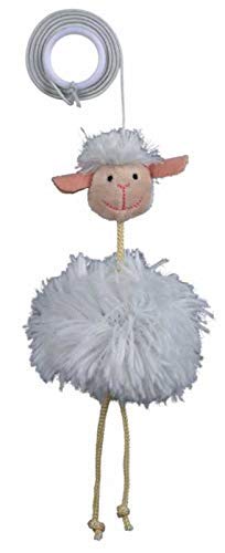 Trixie Sheep On An Elastic Band Plush Cat Toy with Bell, 20 cm - PawsPlanet Australia