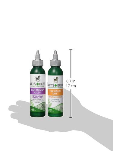 Vet's Best Dog Ear Cleaner Kit, Multi-Symptom Ear Relief Wash & Dry Treatment, Alcohol Free - PawsPlanet Australia