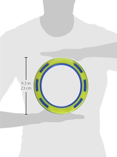 [Australia] - Nerf Dog Rubber & Foam Ring Dog Toy, Frisbee, Lightweight, Durable and Water Resistant, 9 Inch Diameter, for Medium/Large Breeds, Single Unit, Blue/Green 