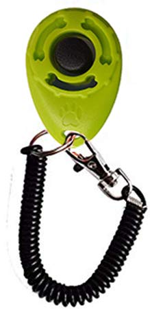 [Australia] - JAX PLANET Dog Training Bag Clicker Set - Dog Training Clicker & Treat Holder for Dog Training (1. Dog Treat Pouch or 2. Dog Bite Tug SnackBag)+FreeGift Small/FreeSize SnackBagTug/Clicker-NeonGreen&Black+FreeGift 