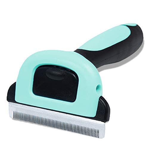 SunGrow Rabbit Deshedding Brush for Grooming, 2.5” Stainless Steel Blade, Black and Blue, Ergonomic Plastic Handle, 1 Pc per Pack - PawsPlanet Australia