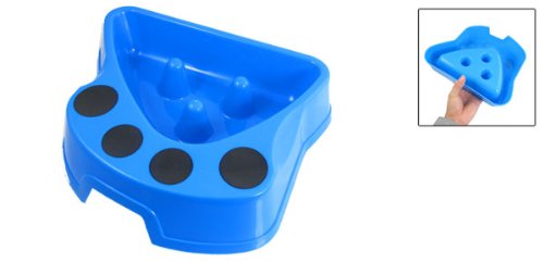 Sourcingmap Plastic Dog Cat Pet Slow Feed Bowl Feeder Dish, 2-Inch Depth, Blue - PawsPlanet Australia