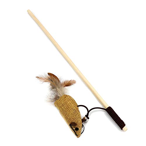 [Australia] - yuman Funny Interactive Pet Toys Lovely Portable Cat Training Wand Suit Toys Natural Safe Non-Toxic Feather Puppy Kitten Pet 