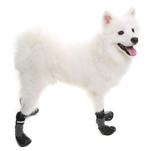 BINGPET Dog Socks Anti-Slip with Straps Paw Protector Traction Control Waterproof for Indoor Outdoor Wear for Medium Dogs L - PawsPlanet Australia