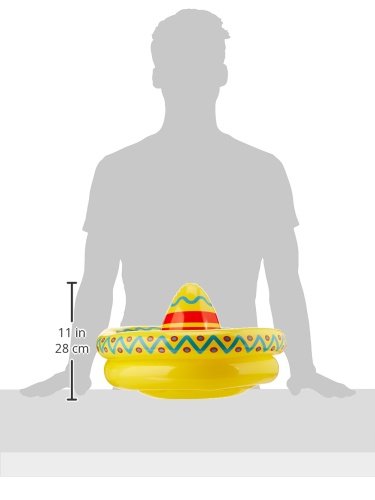 Beistle Novelty Plastic Inflatable Mexican Sombrero Cooler Cinco De Mayo Fiesta Theme Drink Holder Party Suppliescan Decorations, 18" x 12", Yellow/Red/Blue Cooler 18"x12" - PawsPlanet Australia