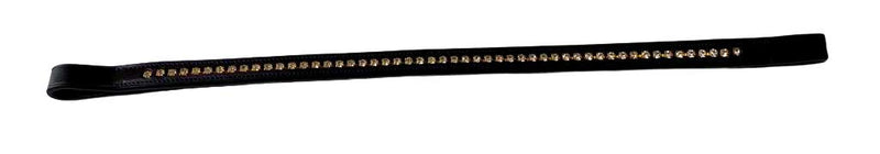 Cwell Equine English Leather Browband 5/8" with single row clear crystals Black Full (828-18-19) - PawsPlanet Australia