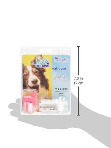 [Australia] - Soft Claws Canine Dog and Cat Nail Caps Take Home Kit, Medium, Pink 