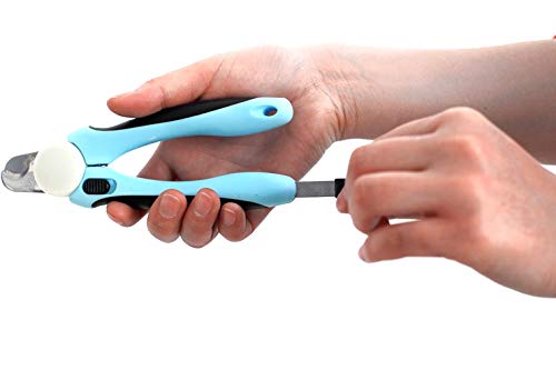 RSKY Dog Nail Clippers Cat Claw Care Nail Trimmer for Dogs Built in Nail File Slip Resistant Clippers Professional Claw Trimmer Tool for Pet Nails BLUE - PawsPlanet Australia