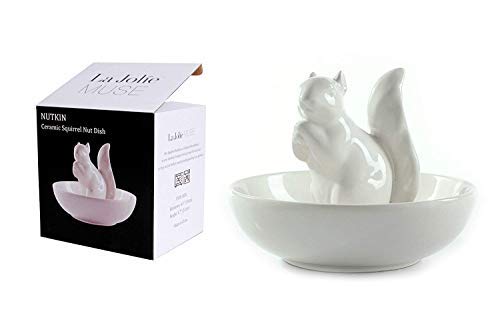 LA JOLIE MUSE Nut Bowl Snack Serving Dish - Ceramic Squirrel Candy Dish for Pistachio Peanuts, Home Decorations Gifts - PawsPlanet Australia