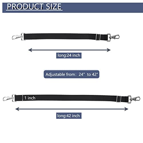 Premium Horse Blanket Sheet Leg Straps, Replacement Stretchy Belly Strap with Double Swivel Snaps, Adjustable Length from 24 to 42 Inch Black(2 Pcs) 2 Pcs - PawsPlanet Australia