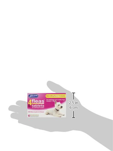 Johnsons Veterinary Products 4Fleas Tablets for Puppies and Small Dogs Treatment Pack, Pack of 6 Puppy 6 Treatment 1x6 - PawsPlanet Australia