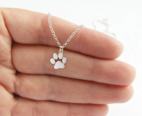 N7 925 Sterling Silver Paw Print Necklace, Paw Necklace, Dog Necklace, Dog Jewelry for Women, Dog Paw Necklace, Dog Pendant, Dog Necklaces for Women - PawsPlanet Australia