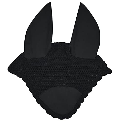 Weatherbeeta Prime Full Size Horse Ear Bonnet Black S - PawsPlanet Australia