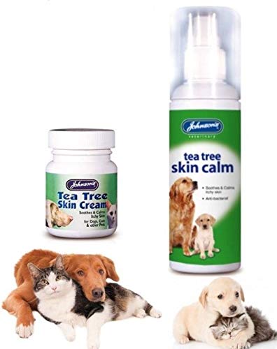 Johnson's Tea Tree Skin Care Cream - Skin Calm Spray - Dogs Cats & Small Animals (Skin Cream) - PawsPlanet Australia