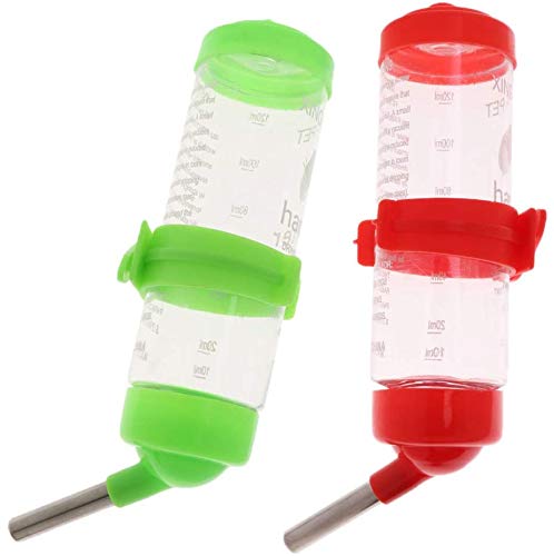 ZXAZX 125ML No Drip Drinking Water Bottle Pet Water Feeder with Attachment suit for Pet Small Animal Rabbits Hamster (green) green - PawsPlanet Australia