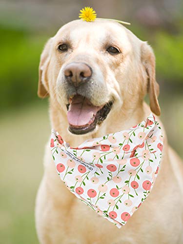 [Australia] - Bubblepup Dog Bandana, Cotton Dog Bandanas Triangle Bibs Kerchief Scarfs for Small Medium Large Dogs and Cats Cherry 