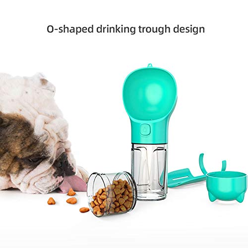 Portable Dog Travel Water Bottle，Multifunctional Pet Water Dispenser with Food Container Bowl and Garbage Bag for Drinking,Eating and Walking，Suitable for Dogs and Cats. - PawsPlanet Australia