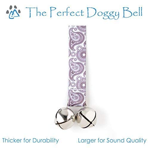 [Australia] - Mighty Paw Tinkle Bells 2.0, Designer Dog Doorbells, Stylish Fabric with Premium Quality Jingle Bells, Housetraining Doggy Door Bells for Potty Training, Includes Free Wall Hook Stormy Grey - Paisley 