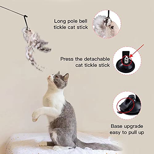 Interactive Cat Feather Toys，Automatic cat Toys，for Indoor Cats Kitten Play Chase Exercise，Removable Cat Wand Toys，1PCS Bird Feathers with Bell - PawsPlanet Australia