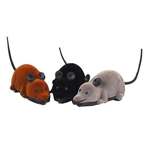 Digital baby Novelty Funny RC Wireless Remote Control Rat Mouse Toy for Cat Dog Pet Black,Gray,Brown (Black) - PawsPlanet Australia