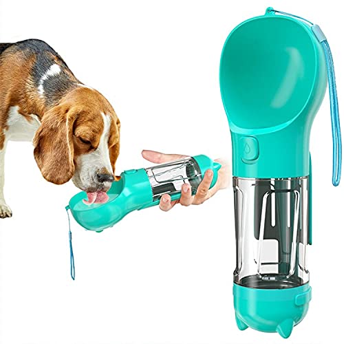 GaamfGee Dog Water Bottle Portable Pet Water Bottle for Walking 15 OZ Leak Proof 4 in 1 Portable Pet Travel Water Dispenser for Drinking and Eating Combo Cup for Cats and Puppy Food-Grade Material - PawsPlanet Australia