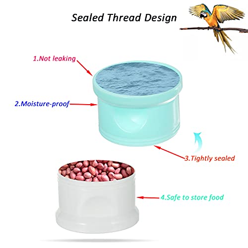 Portable Bird Feeder Cups, 9.4in Parakeet Food Feeder Parakeet Treats Box, 3 in 1 No Mess Bird Feeder, Bird Water Feeder Bird Cage Feeder Bird Carrier Backpack Accessories for Parrot Finch - PawsPlanet Australia