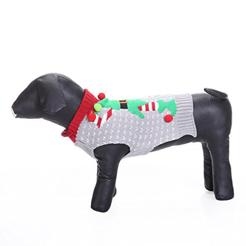 [Australia] - Tangpan Christma Clown Printing Turtleneck Pet Dog Sweater XXL Grey 