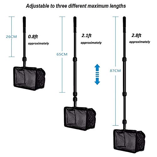 AquaticHI 5 in 1 Multi-Function Aquarium/Fish Tank Cleaning Tool, Algae Scraper, Fish Net, Sponge, Plant Fork, Gravel Rake for Long Deep Fish Tanks 6 in 1 Extendable - PawsPlanet Australia