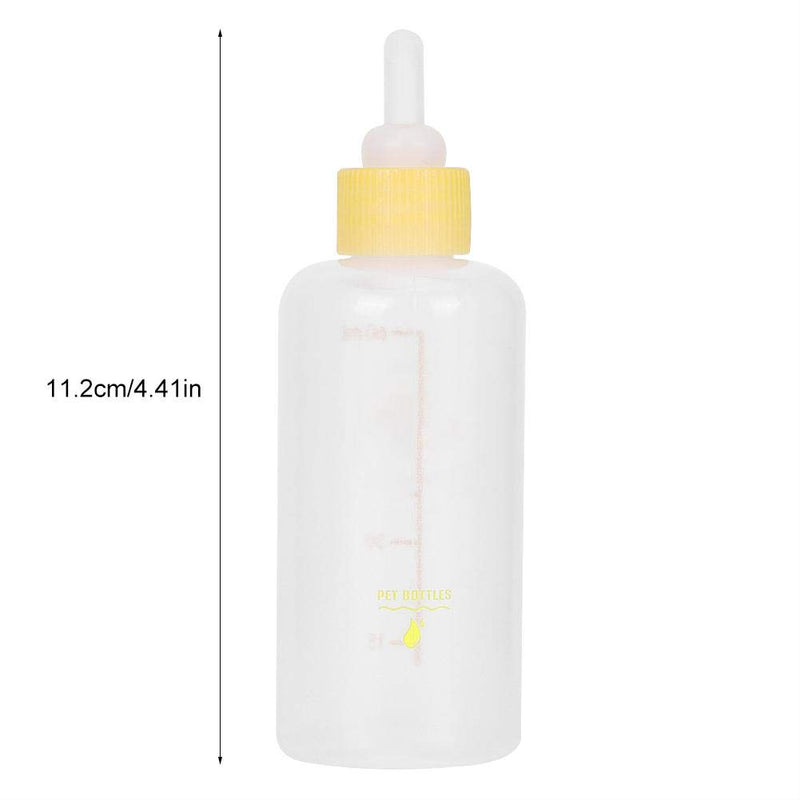 6PCS/ Set Pet Puppy Kitten Feeding Bottle Small Dog Cat Milk Nursing Care Kit Liquid Feeding Supplies 60ml with Replacement Nipples(Yellow) Yellow - PawsPlanet Australia