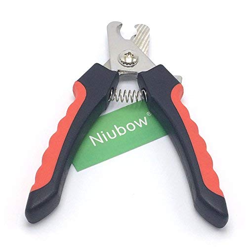 [Australia] - Niubow Professional Dog Nail Clipper with Safety Guard, Pet Toenail Trimmer with Study Non-Slip Handle for Small Medium Large Dog & Cat, Quality Sharp Stainless Steel Blades Red 