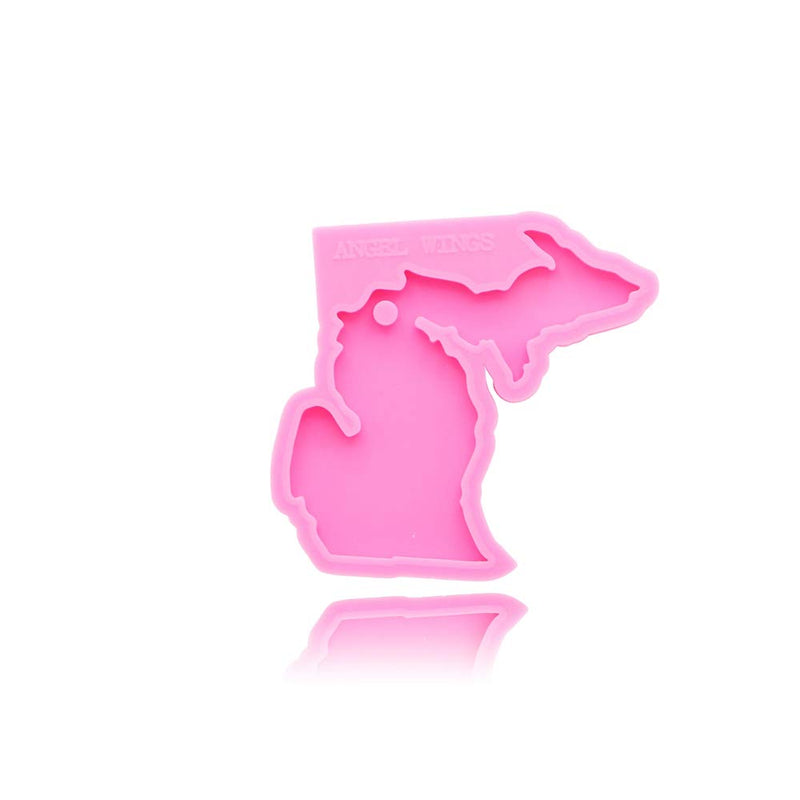 American State Michigan Keychain Silicone Mold Hole DIY Pudding Gum Paste Fondant Mold Desserts Candy Crystal Cupcake Cake Topper Decoration Chocolate Soap Mould Jelly Shots Handmade Ice Cream - PawsPlanet Australia